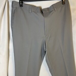 Oak Hill Pants Mens 44/28 Gray Stay Cool Microfiber Flat Front Wrinkle Resistant